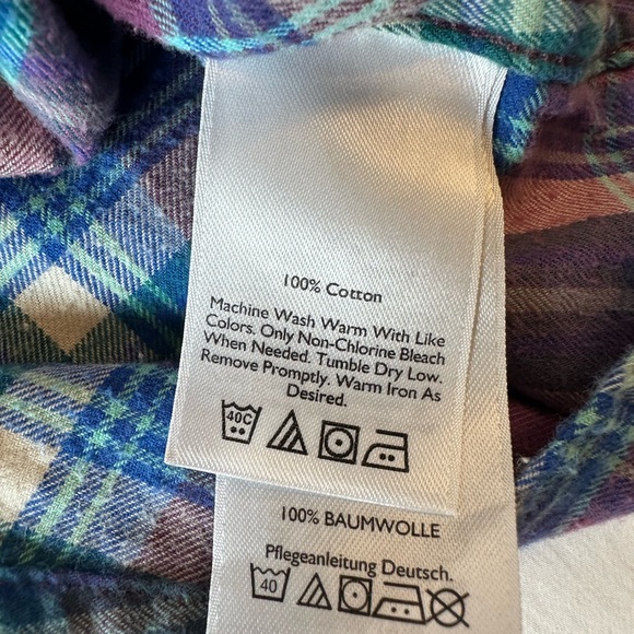 Eddie Bauer Ladies Plaid Flannel Longsleeve button down - Picture 7 of 8